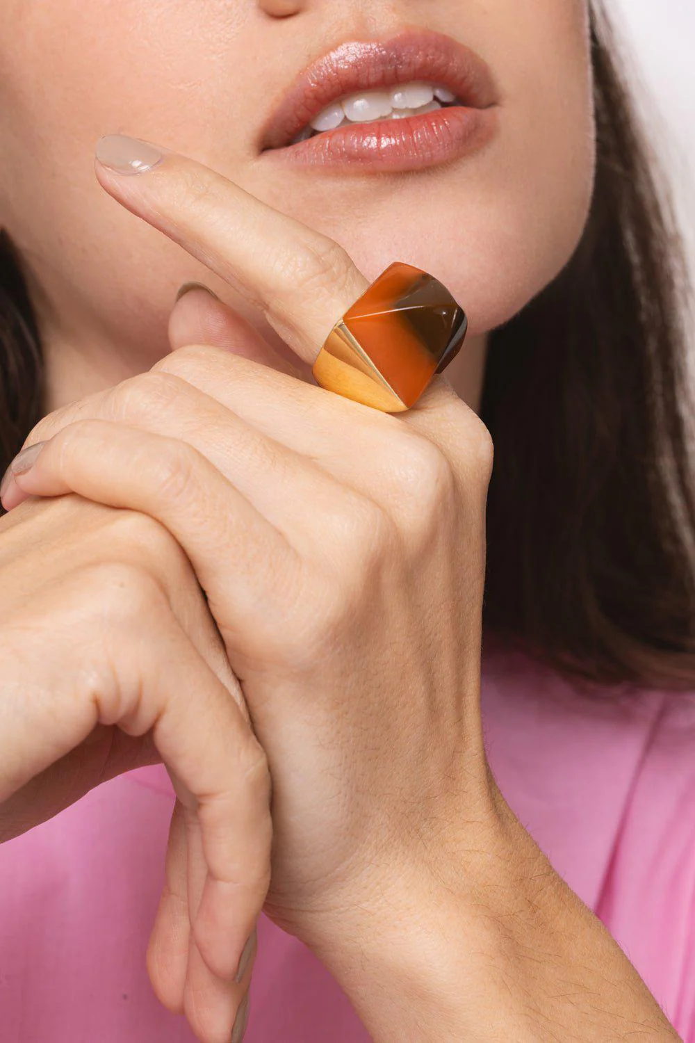 Brown Bakelite Kendall Ring - Image 4