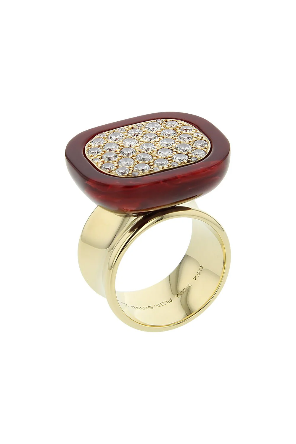 Burgundy Bakelite Celine Ring