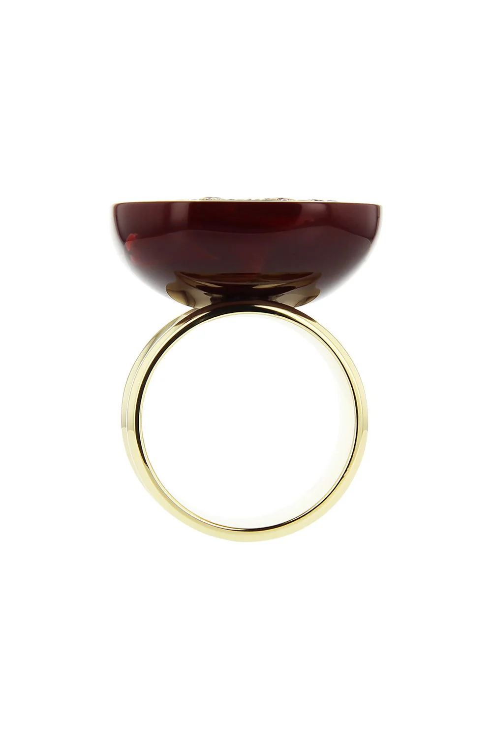 Burgundy Bakelite Celine Ring - Image 5