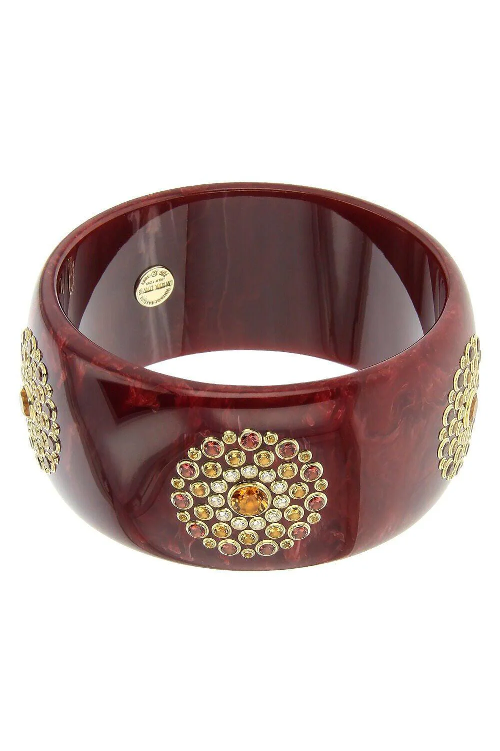 Citrine Burgundy Bakelite Bangle - Image 4