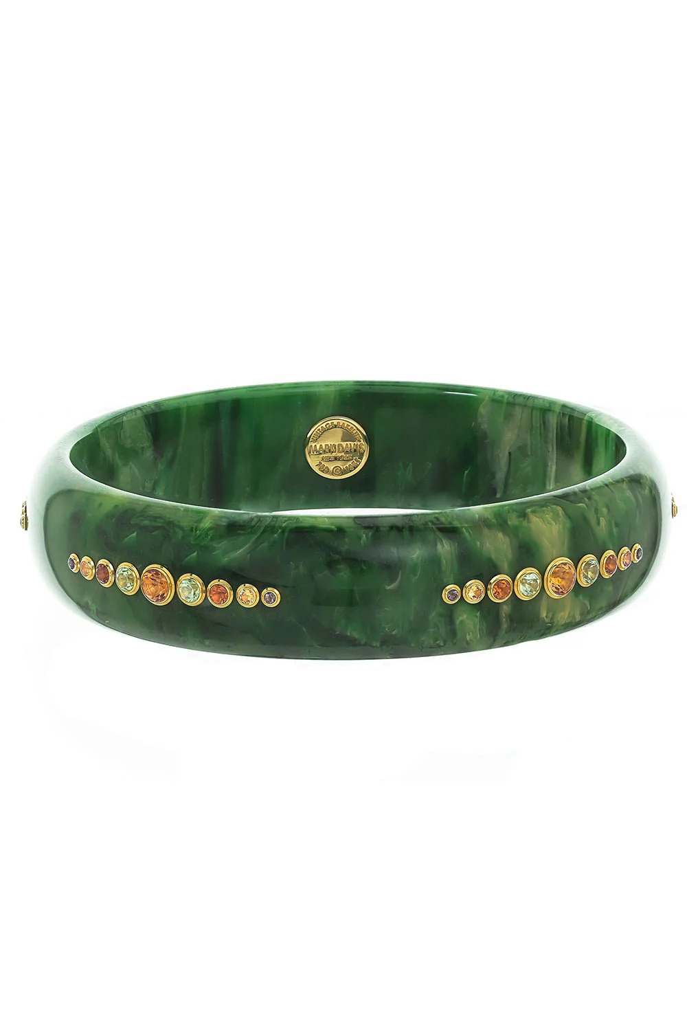 Citrine Peridot Green Bakelite Bangle