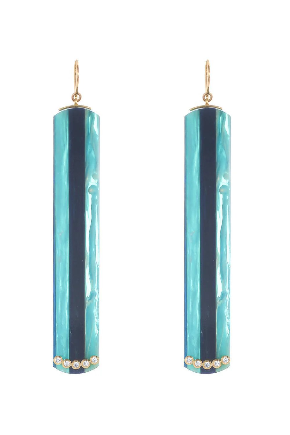 Diamond Blue Bakelite Earrings