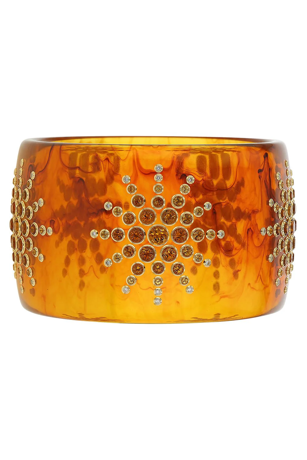 Diamond Citrine Tortoise Bakelite Bangle