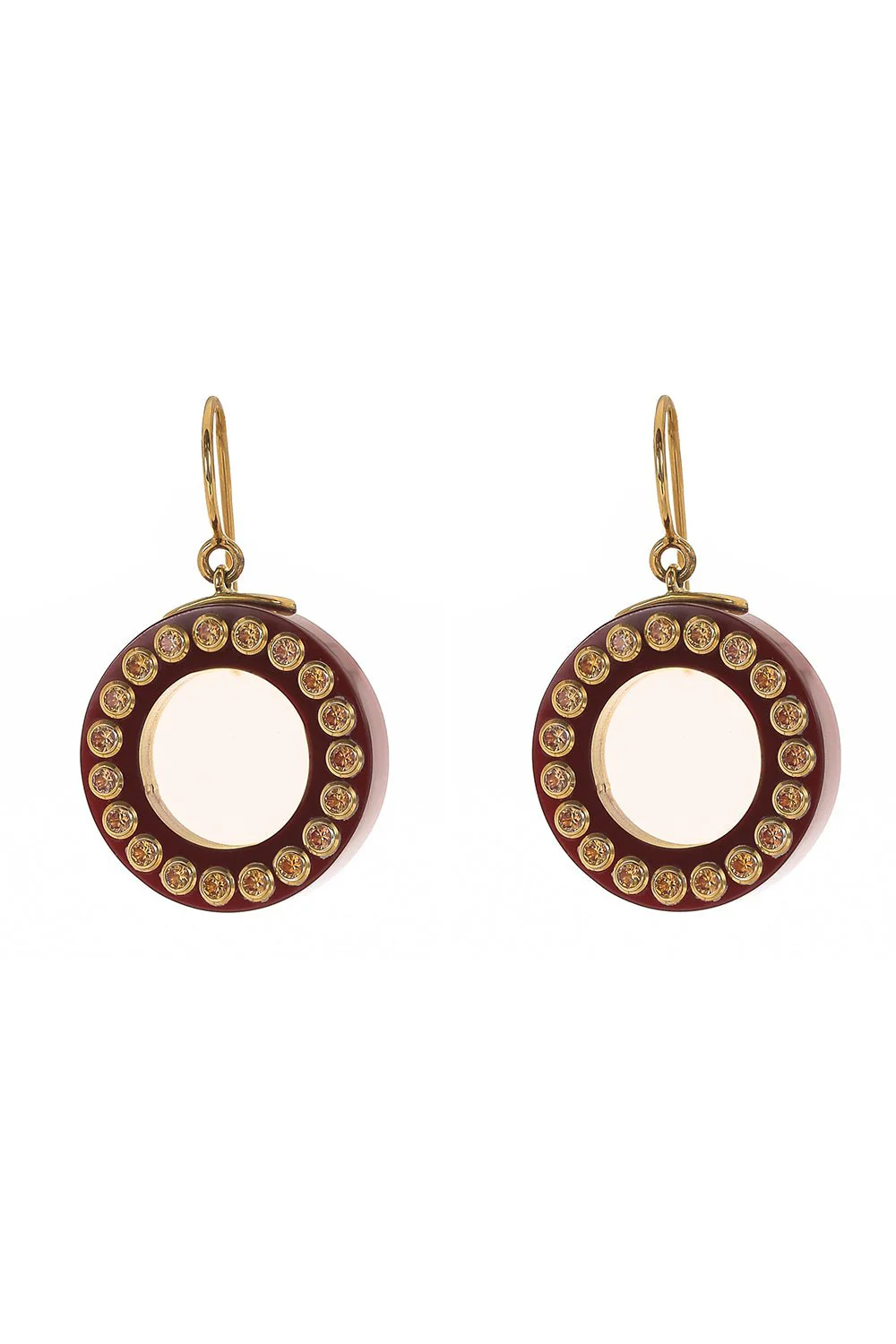Mozambique Garnet Burgundy Bakelite Earrings