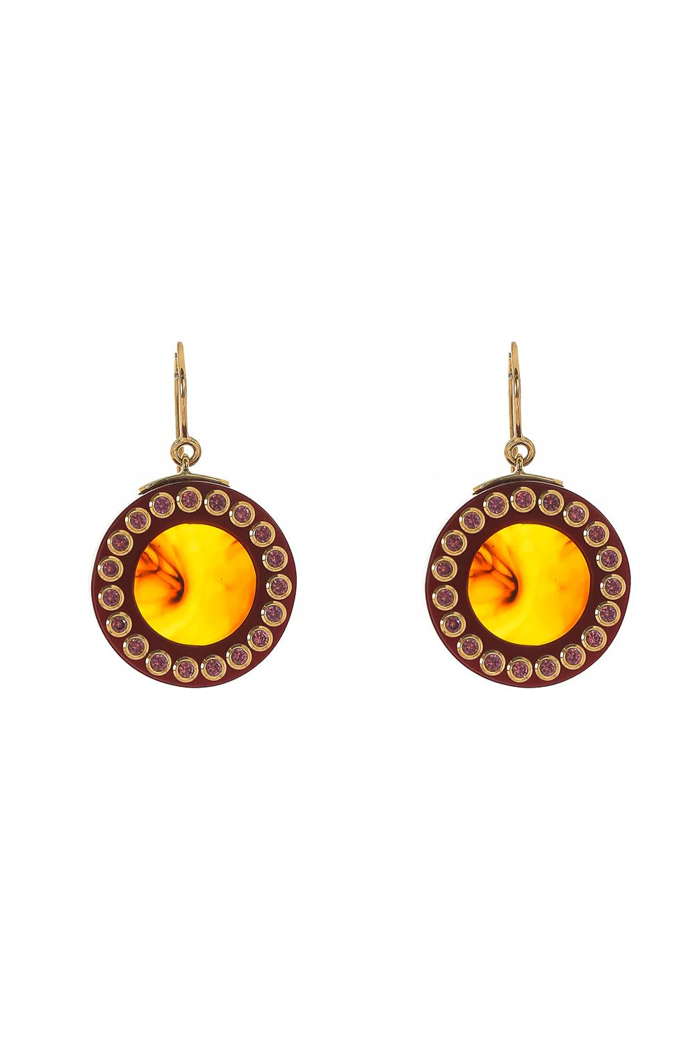 Mozambique Garnet Tortoise Bakelite Earrings