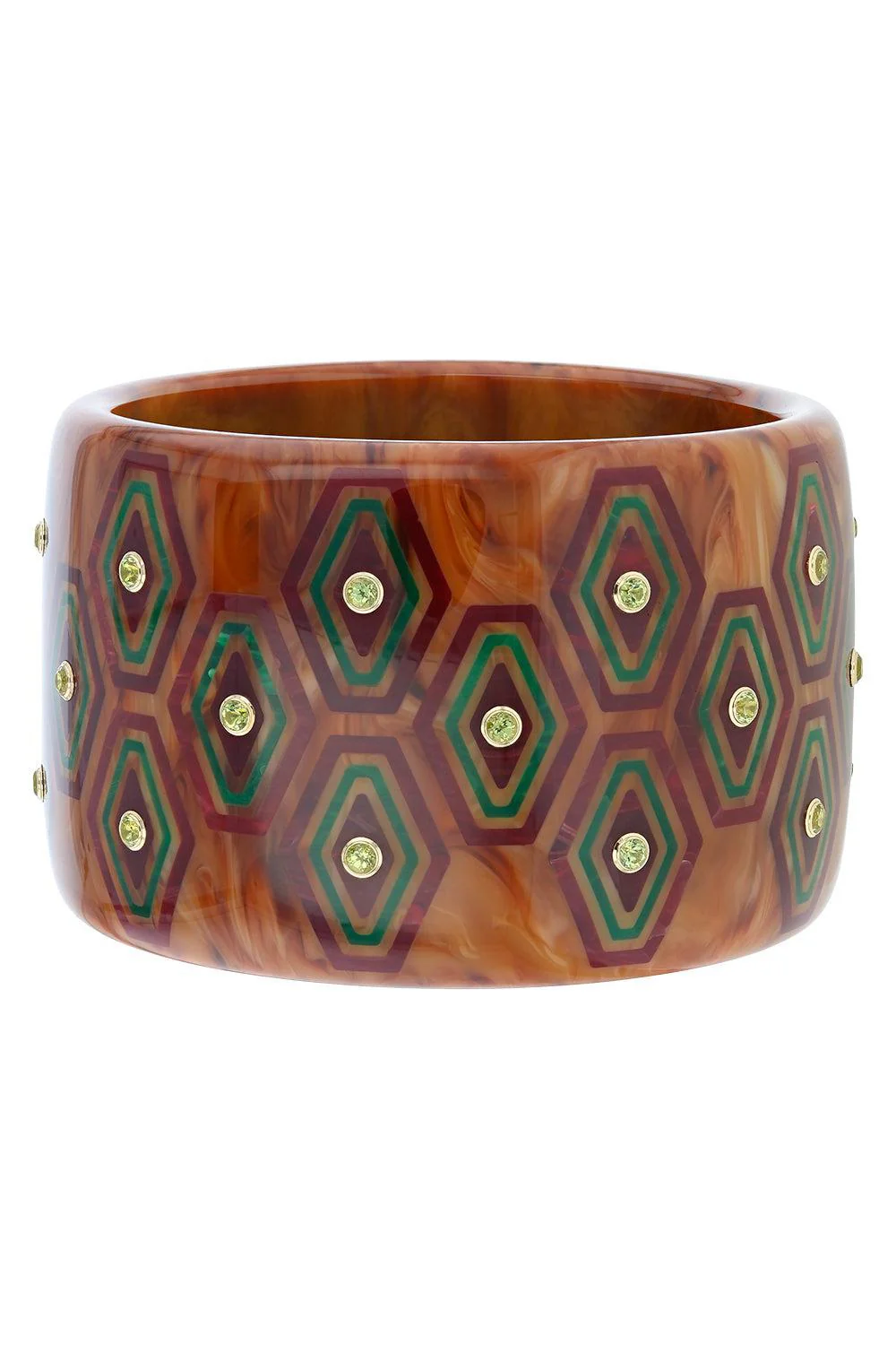 Peridot Brown Bakelite Bangle