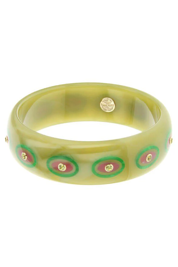 Peridot Green Bakelite Bangle - Image 5
