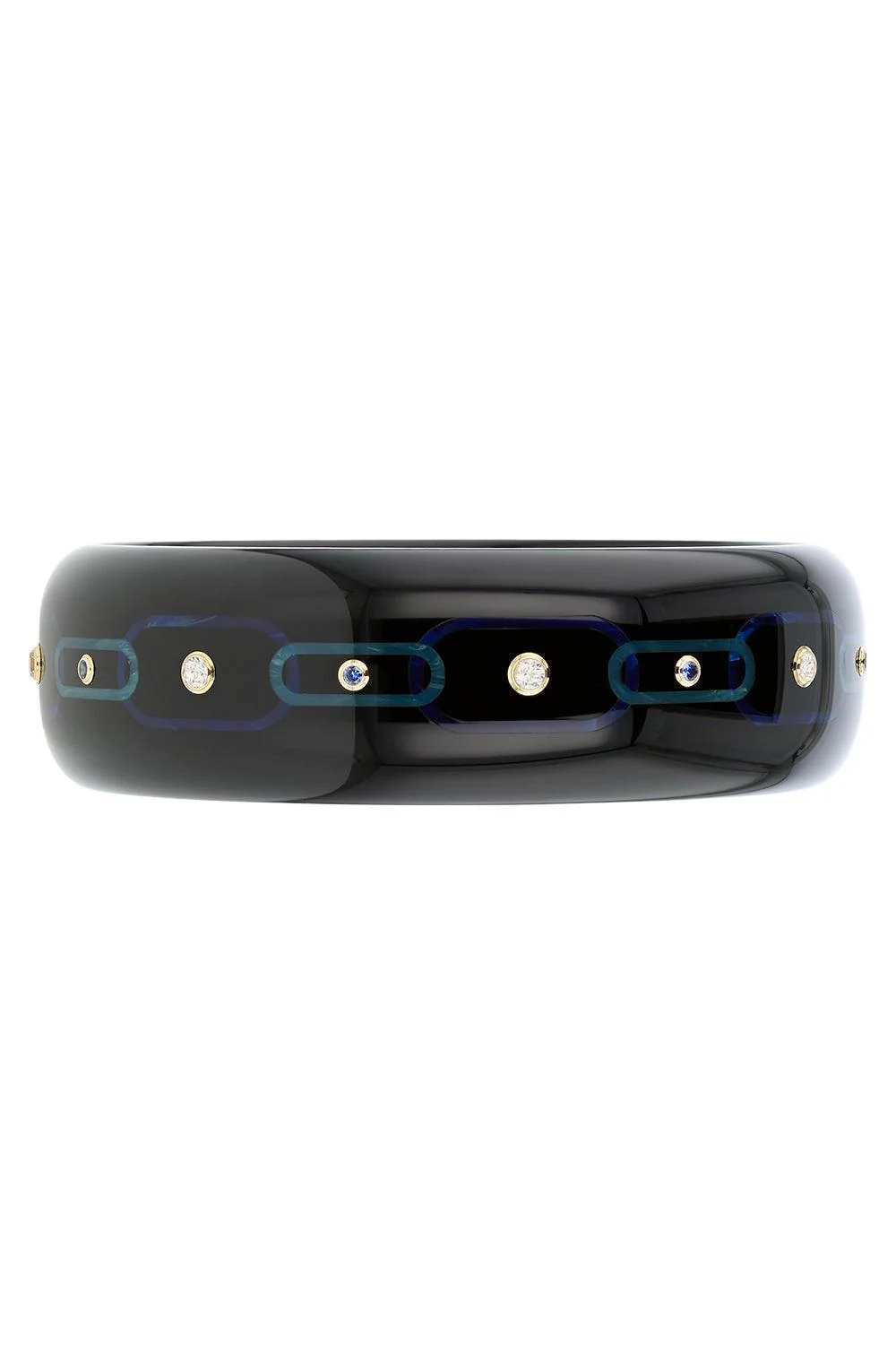 Sapphire Black Bakelite Bangle