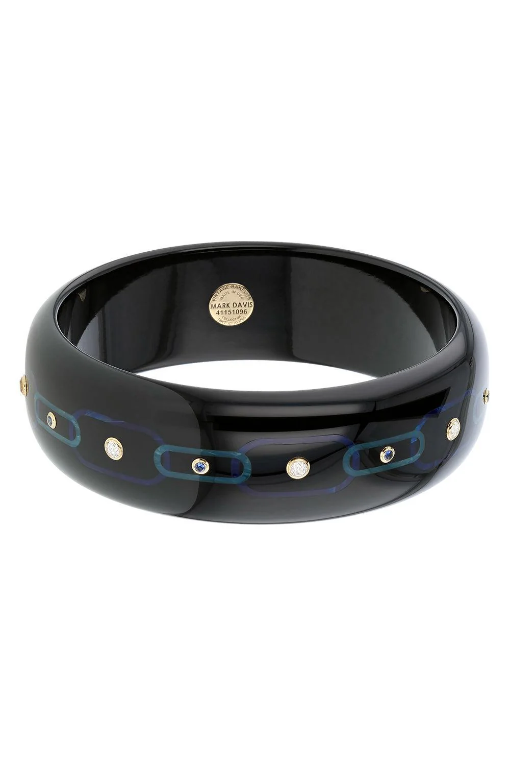 Sapphire Black Bakelite Bangle - Image 5
