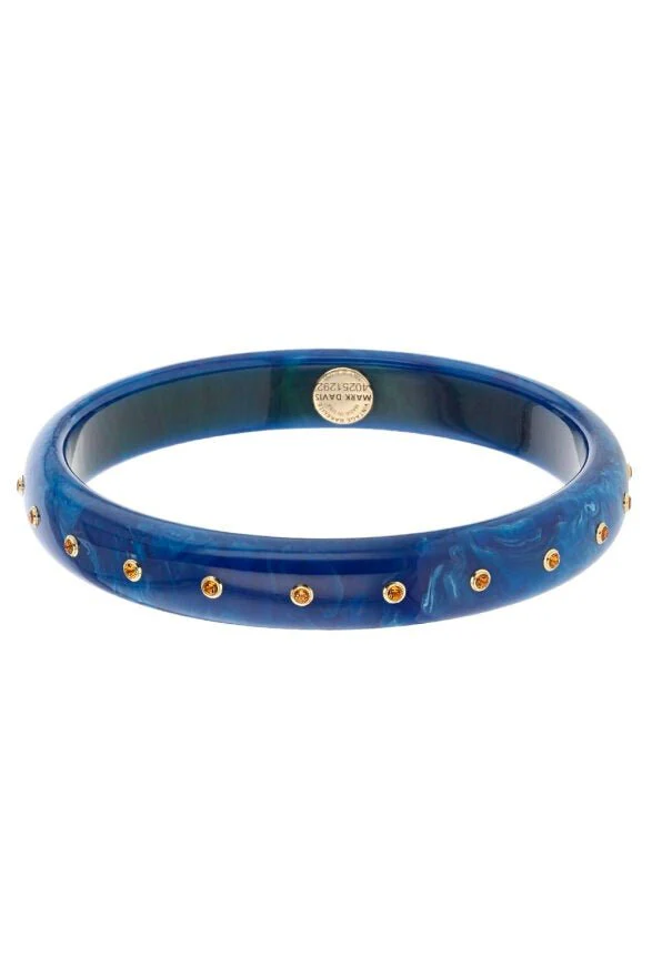 Small Citrine Blue Bakelite Bangle - Image 4