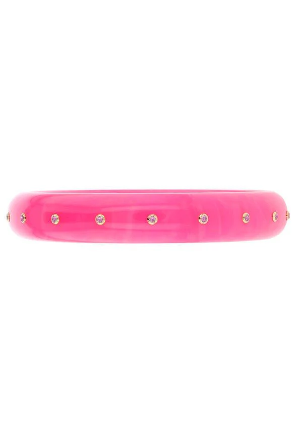 Small Pink Sapphire Pink Bakelite Bangle Bracelet
