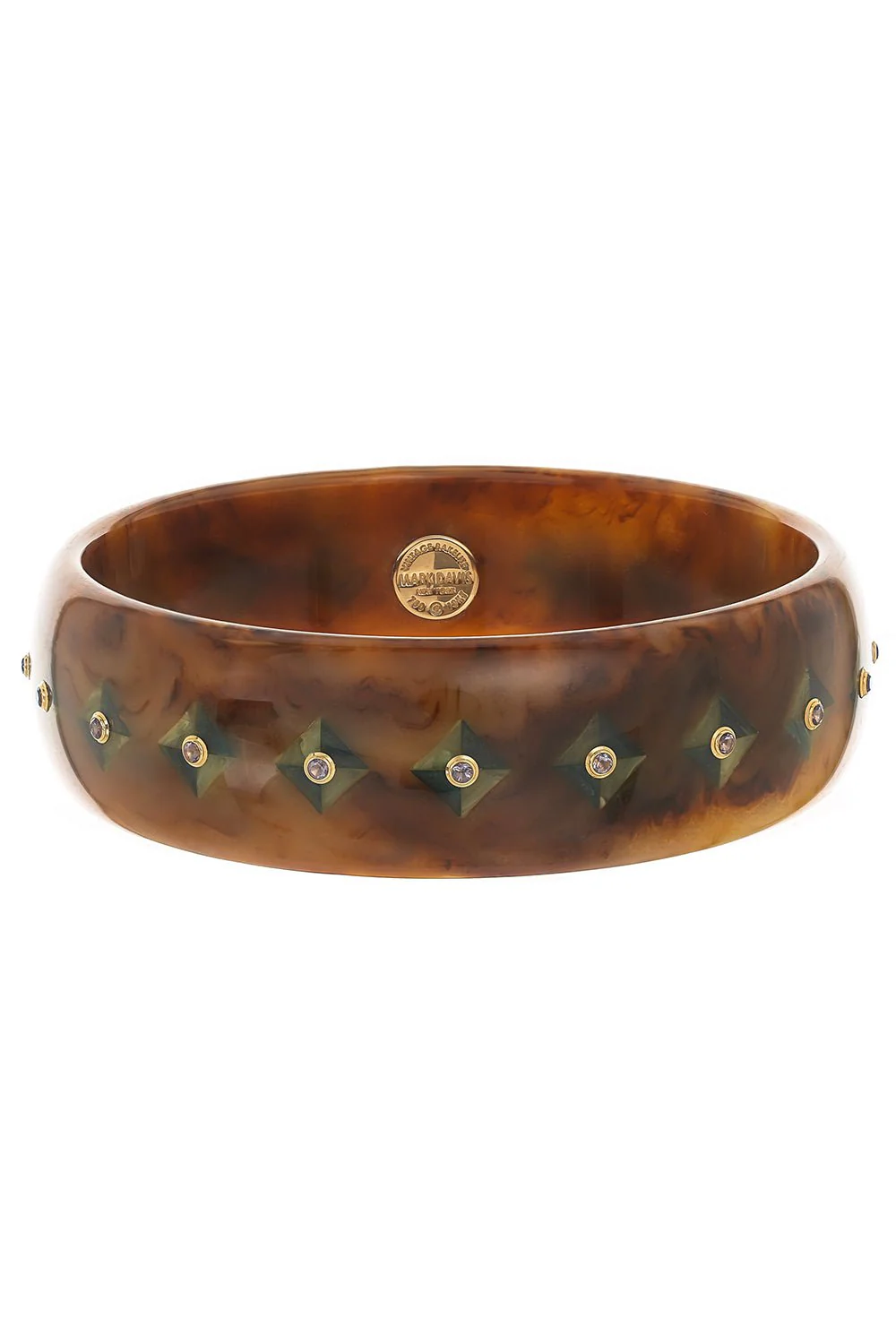 Smoky Quartz Brown Bakelite Bangle