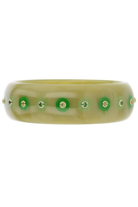 Tourmaline Peridot Green Bakelite Bangle