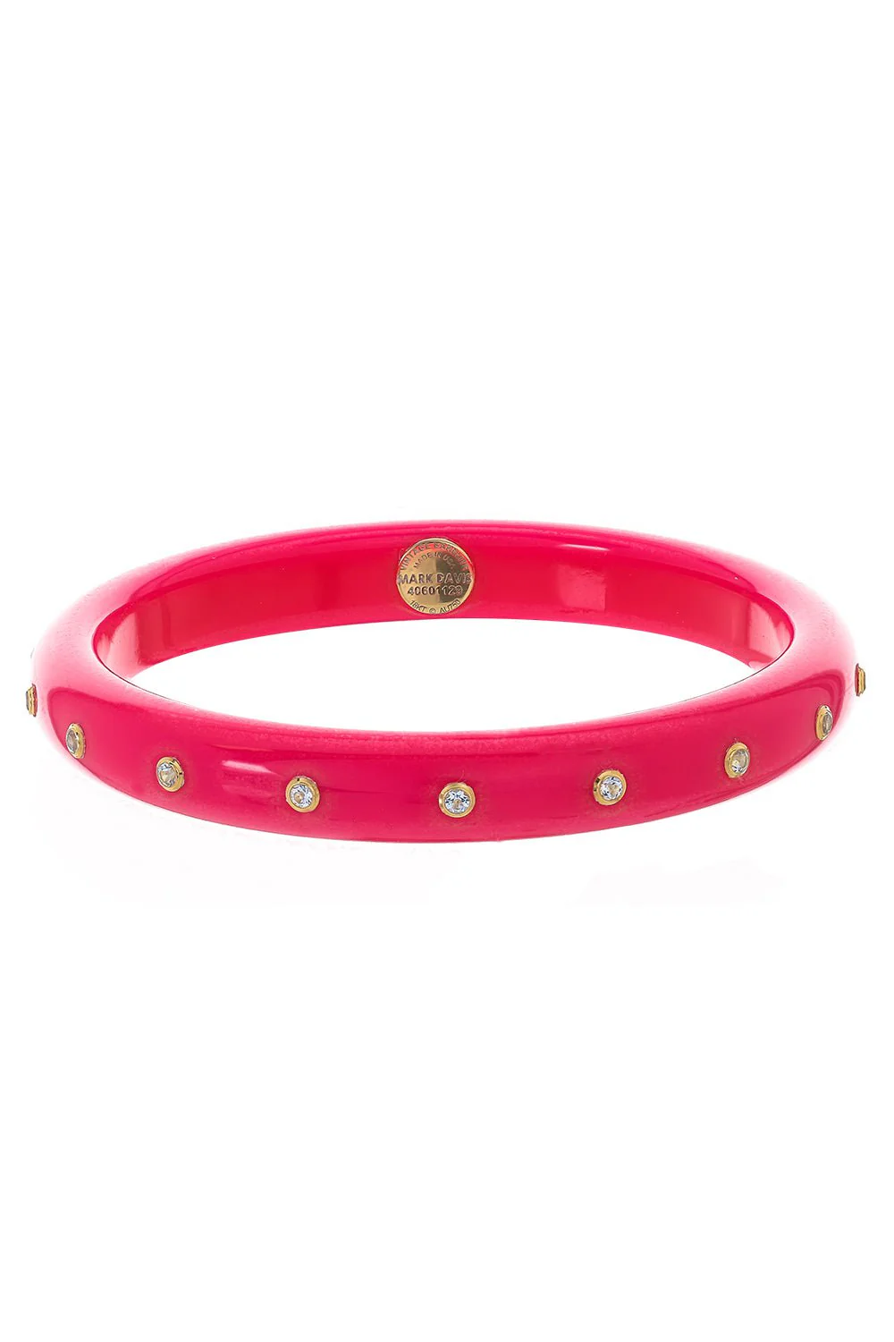 White Topaz Pink Bakelite Bangle