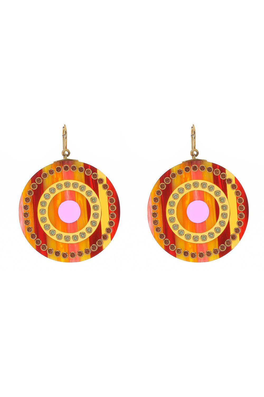 Yellow Sapphire Orange Bakelite Earrings