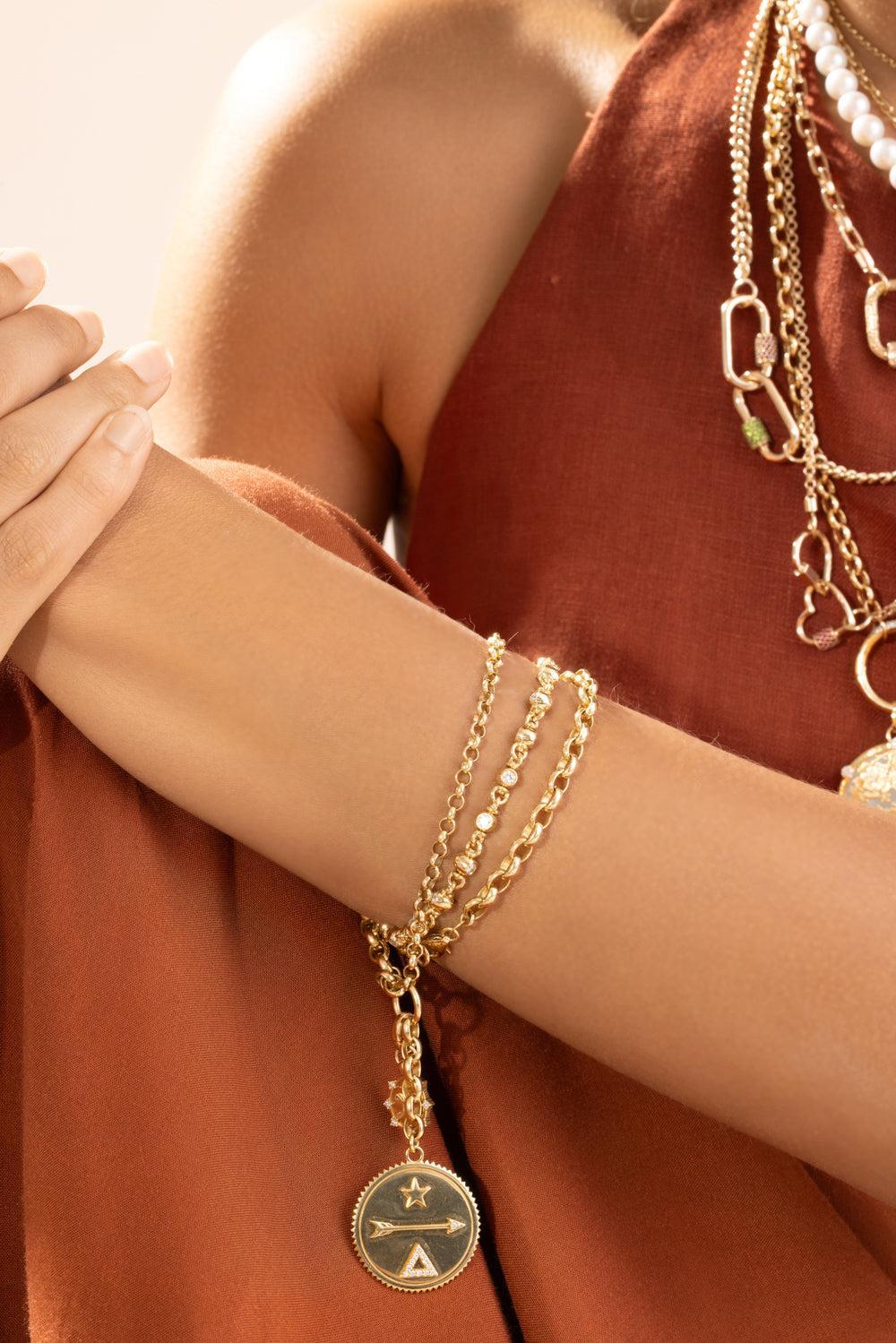 Diamond Small Rolling Can Chain Bracelet