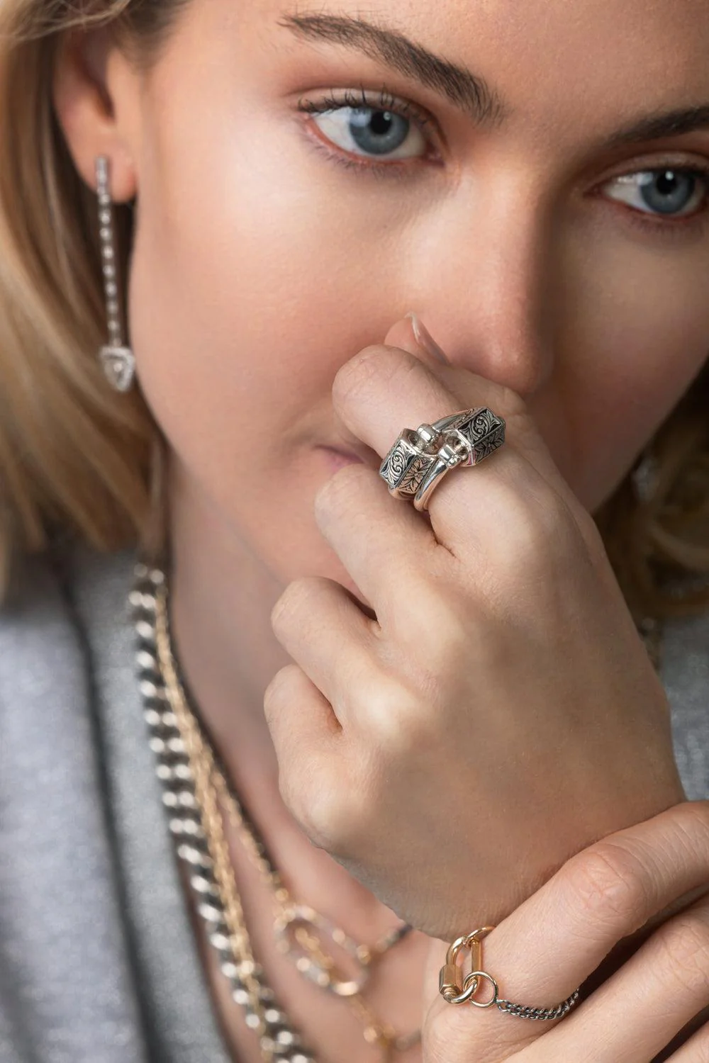 Embossed Chubby Trundle Lock Ring - Image 2