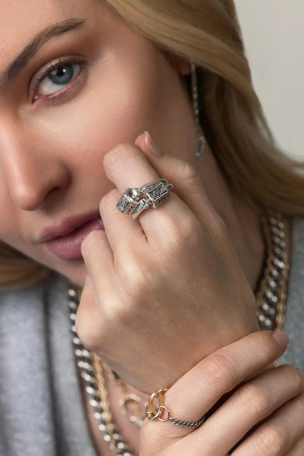 Embossed Chubby Trundle Lock Ring - Image 3