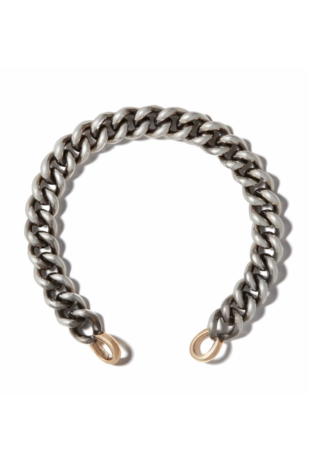 MiniMega Curb Chain Bracelet - Silver Yellow Gold - 6.5in