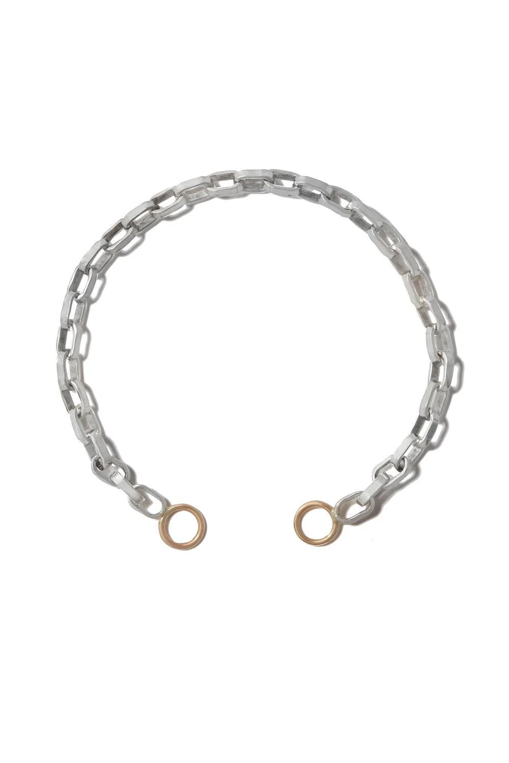 Mixed Metal Biker Chain Bracelet - Silver - 7in