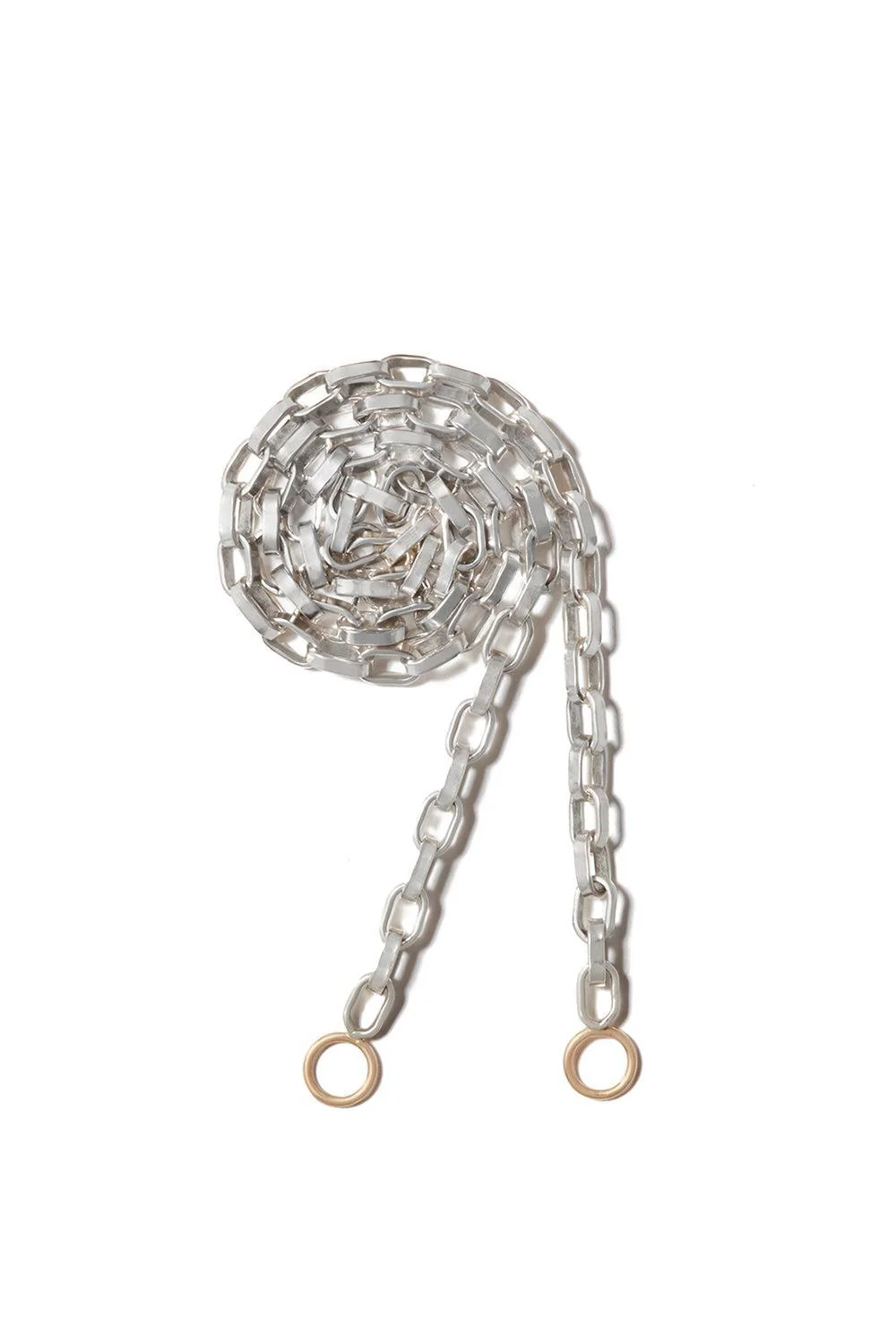 Mixed Metal Biker Chain Necklace - Silver - 14in