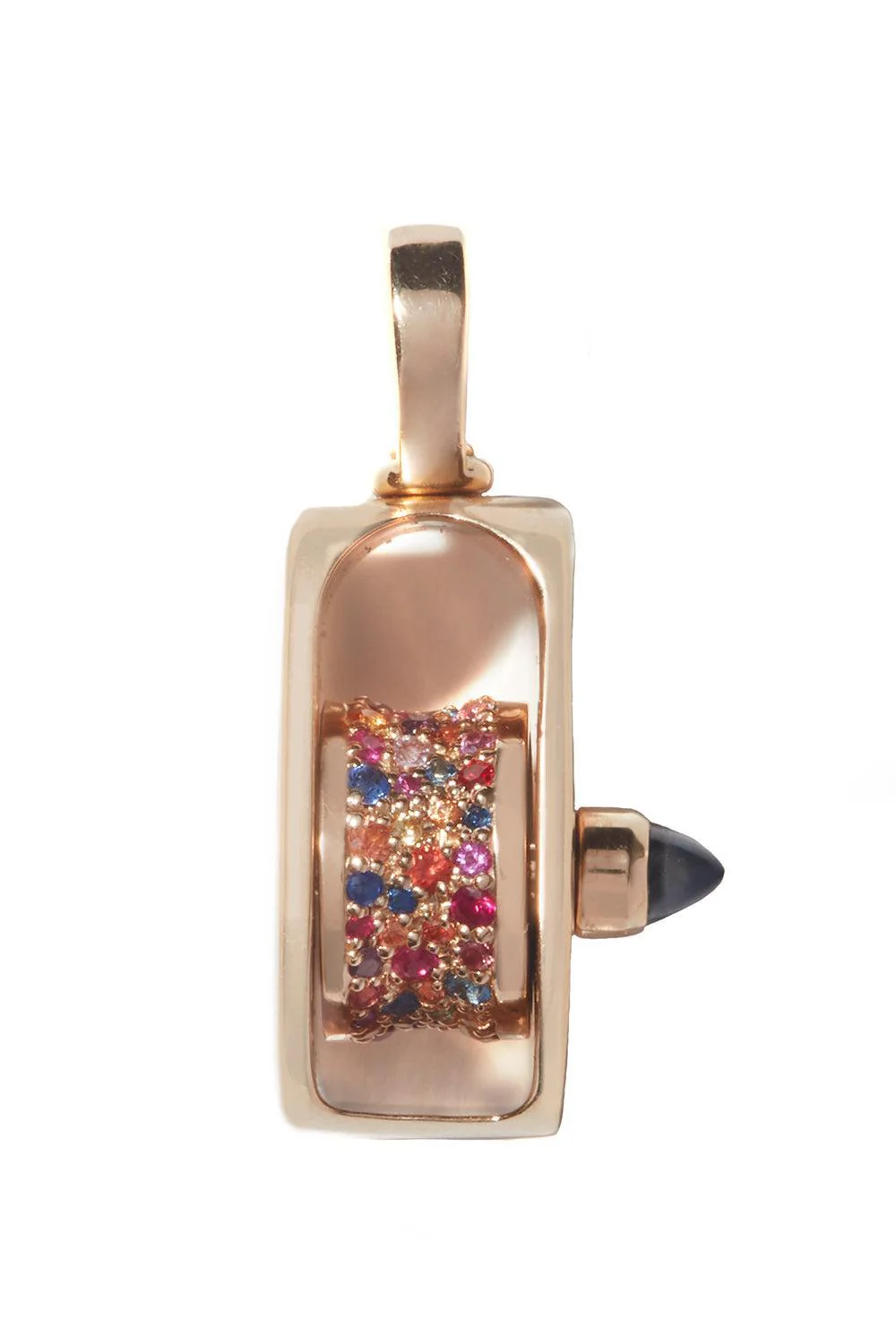 Mixed Sapphire Stoned Pulley Pendant