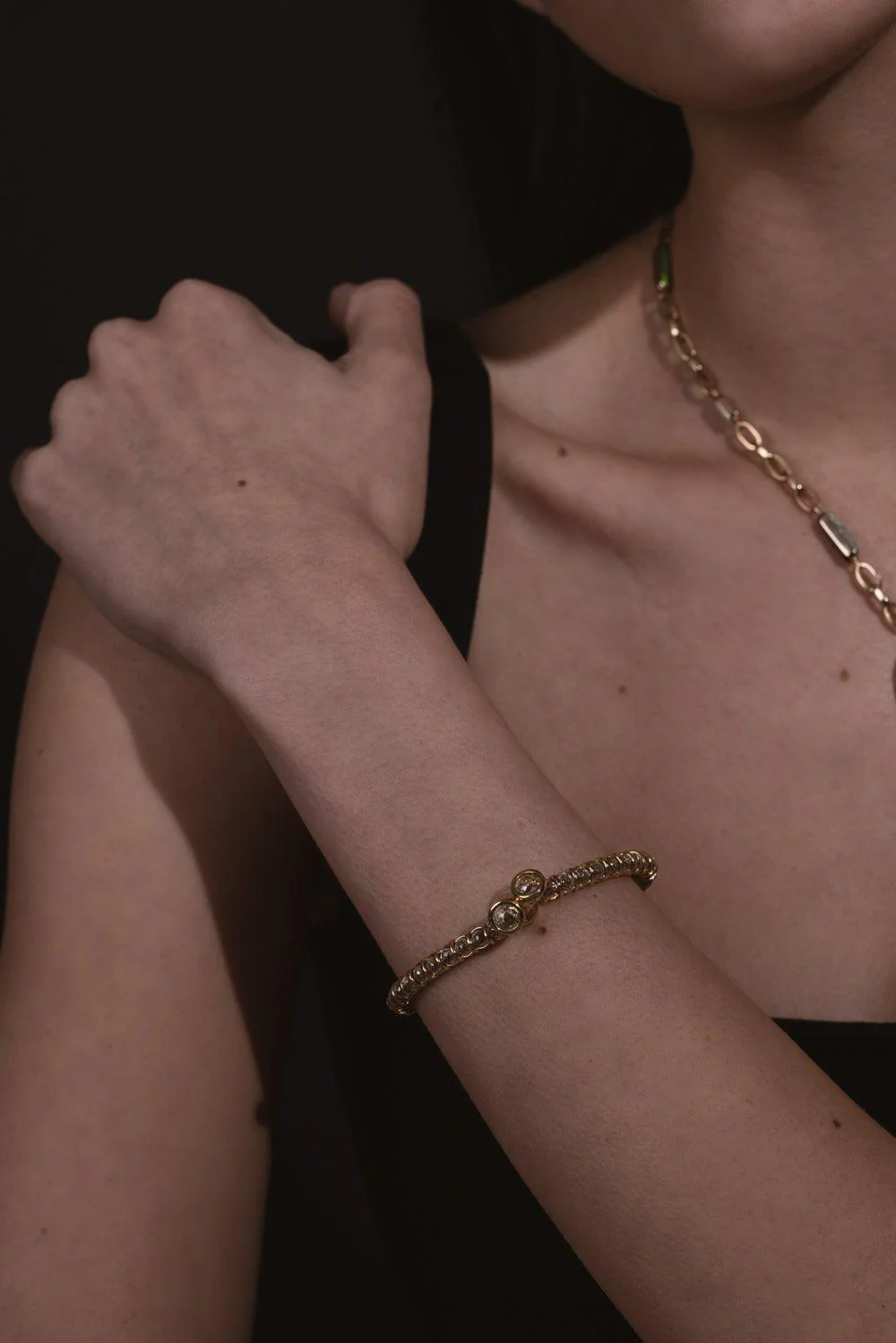 Rolling Spheres Diamond Cuff Bracelet - Image 2