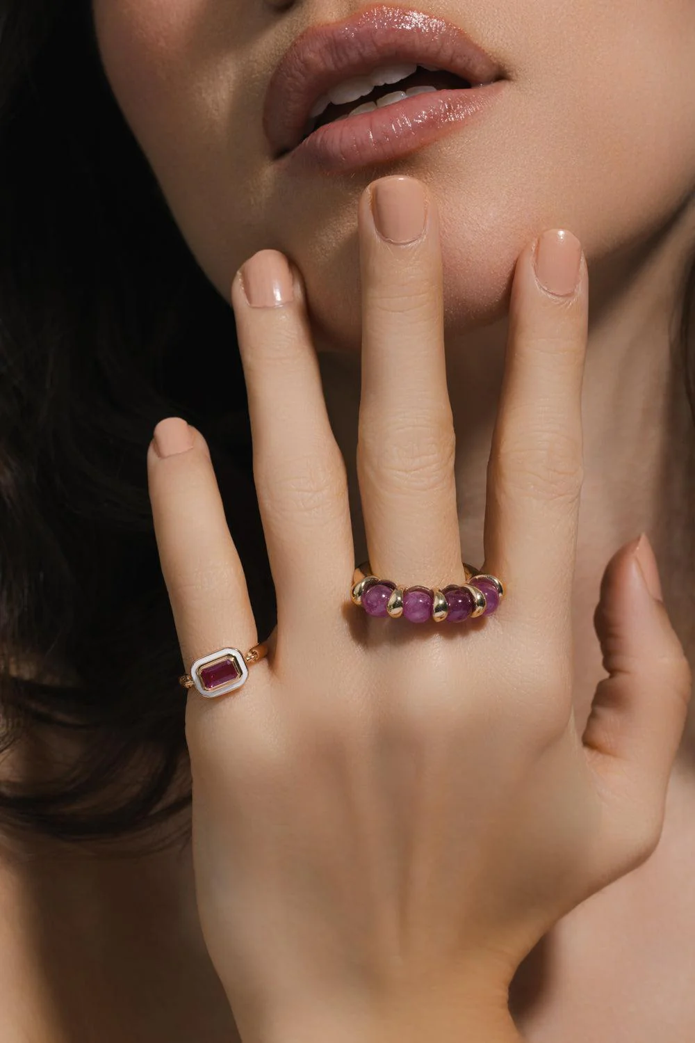 Ruby Chubby Rolling Spheres Lock Ring - Image 3
