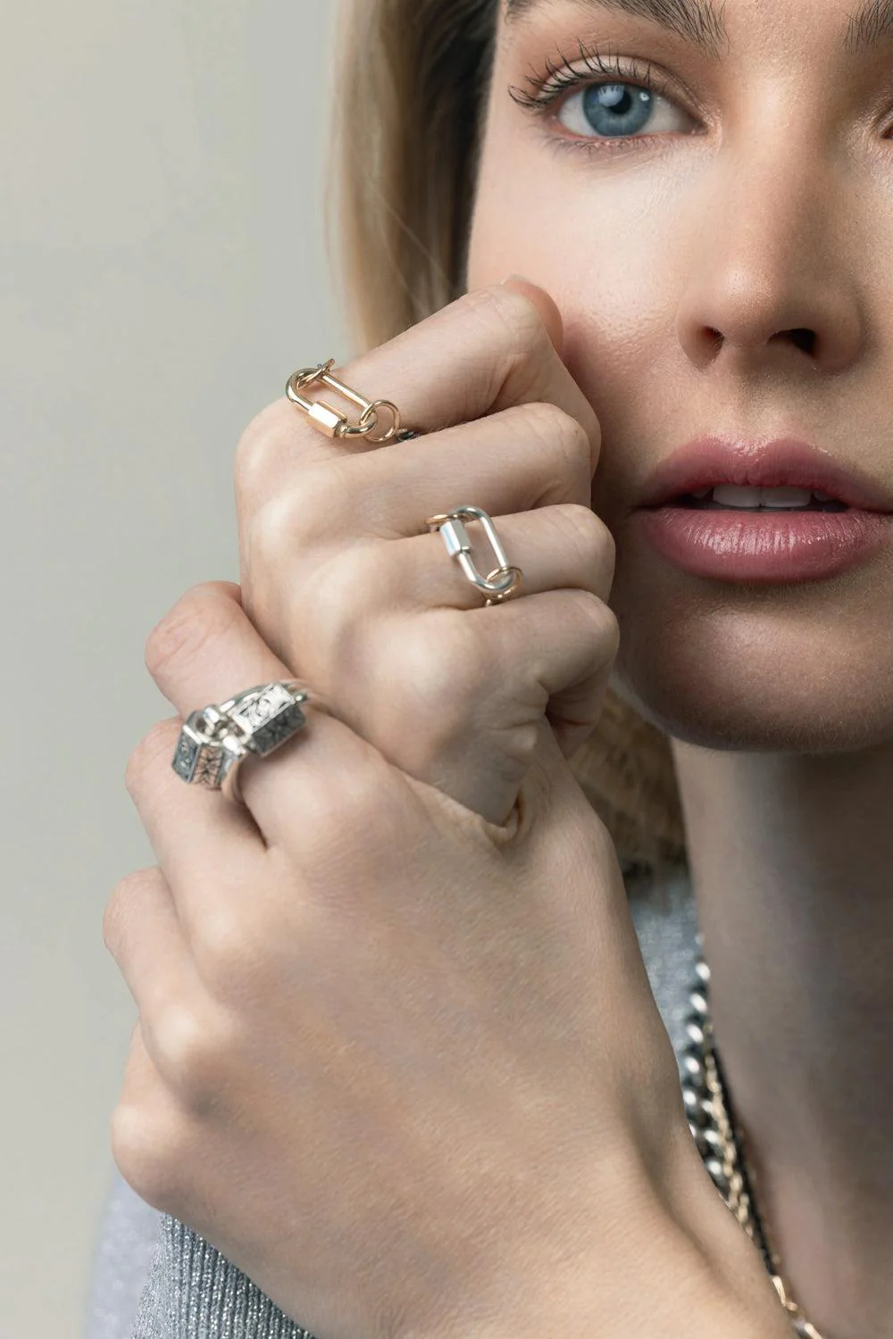 Silver Heavy Curb Chain Ring - Image 2