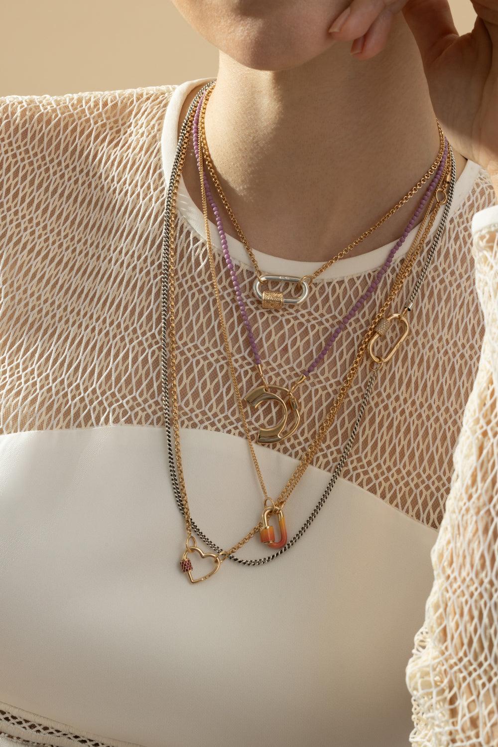 Three Loop Rolo Chain Necklace - Image 3