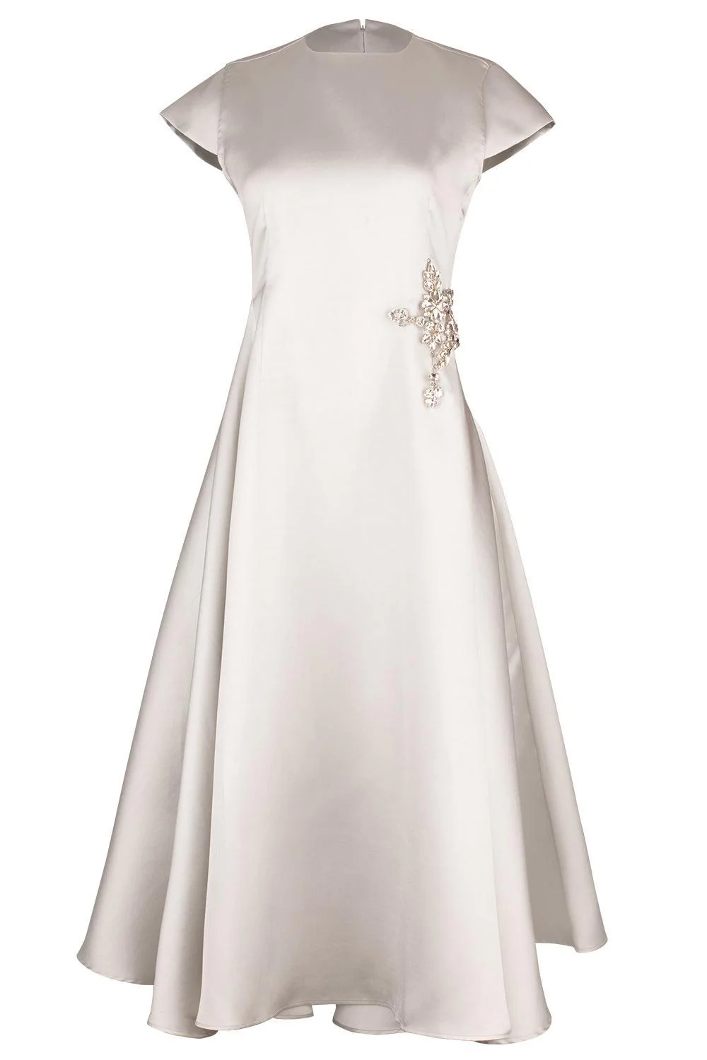 Cap Sleeve Midi Embellished Dress