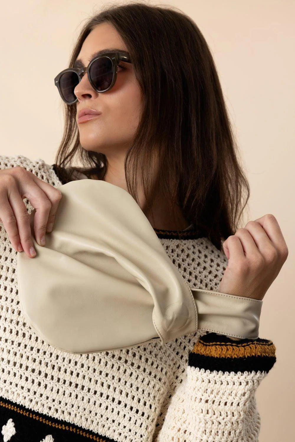 Nexus Clutch - Patent Off White Mocha - Image 4
