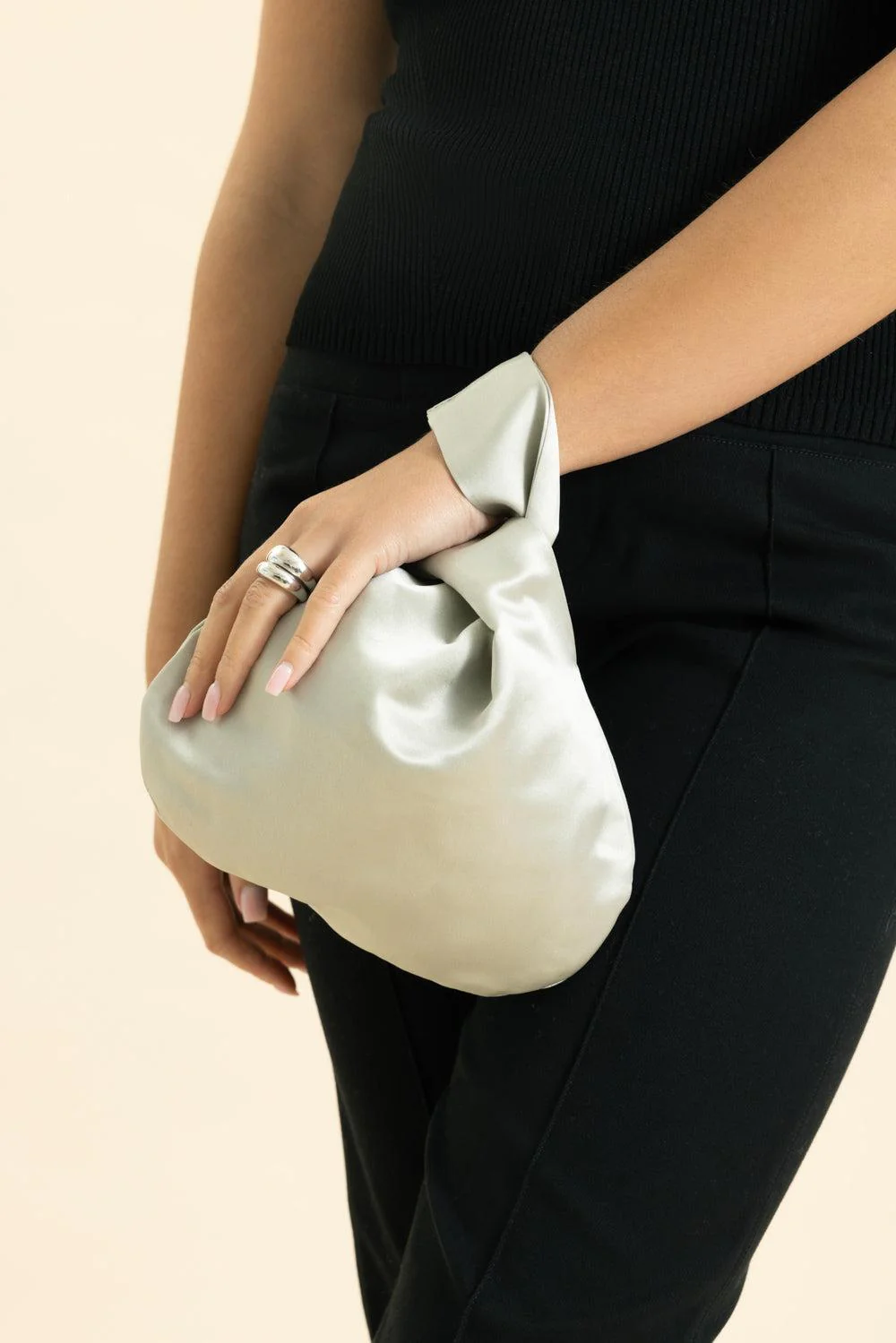 Nexus Satin Clutch - Silver - Image 3