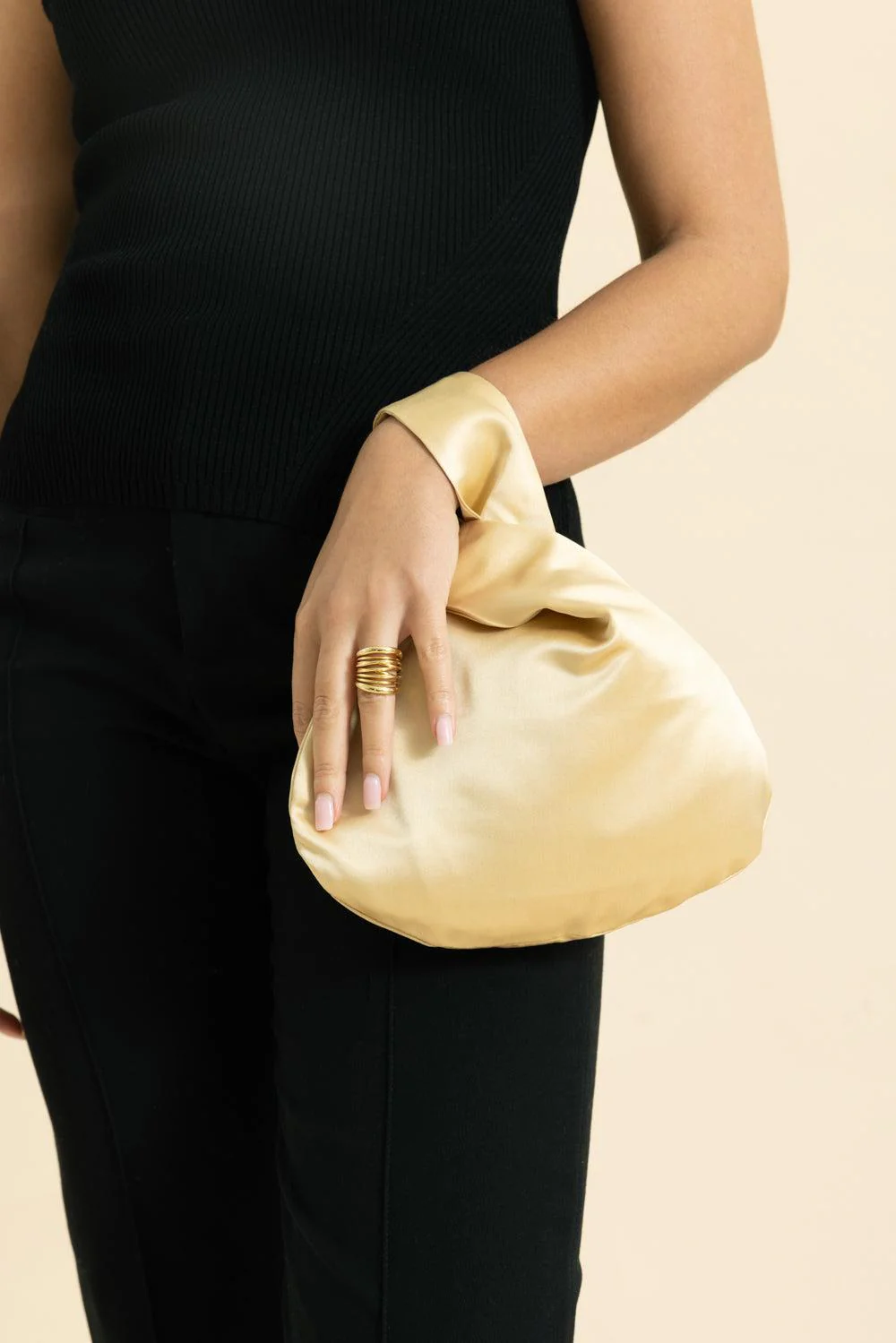 Nexus Satin Clutch - Champagne - Image 3