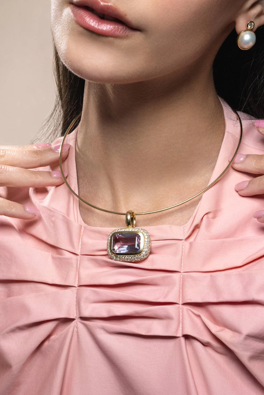 Amethyst Jumbo Floret East West Pendant - Image 2