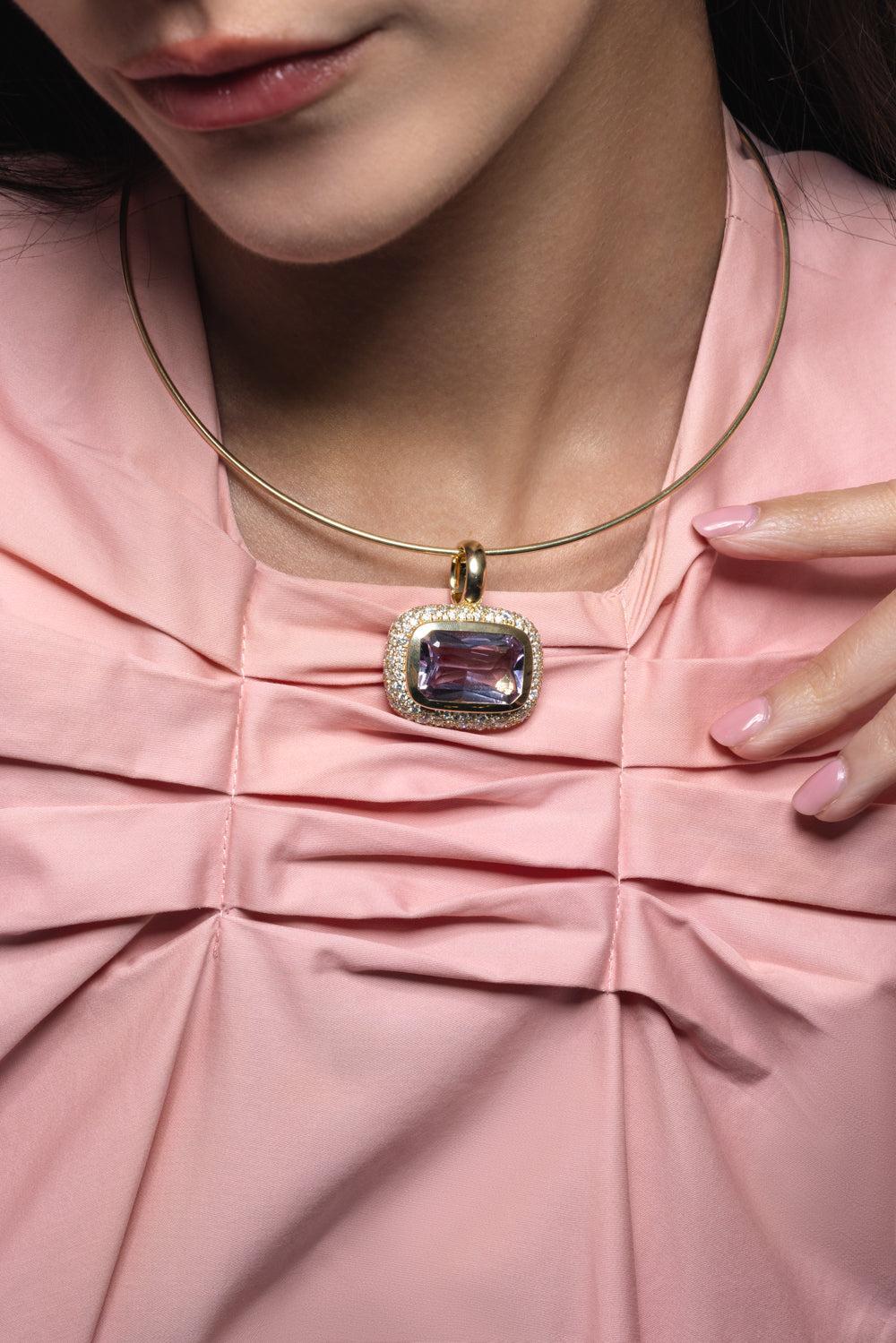 Amethyst Jumbo Floret East West Pendant - Image 4