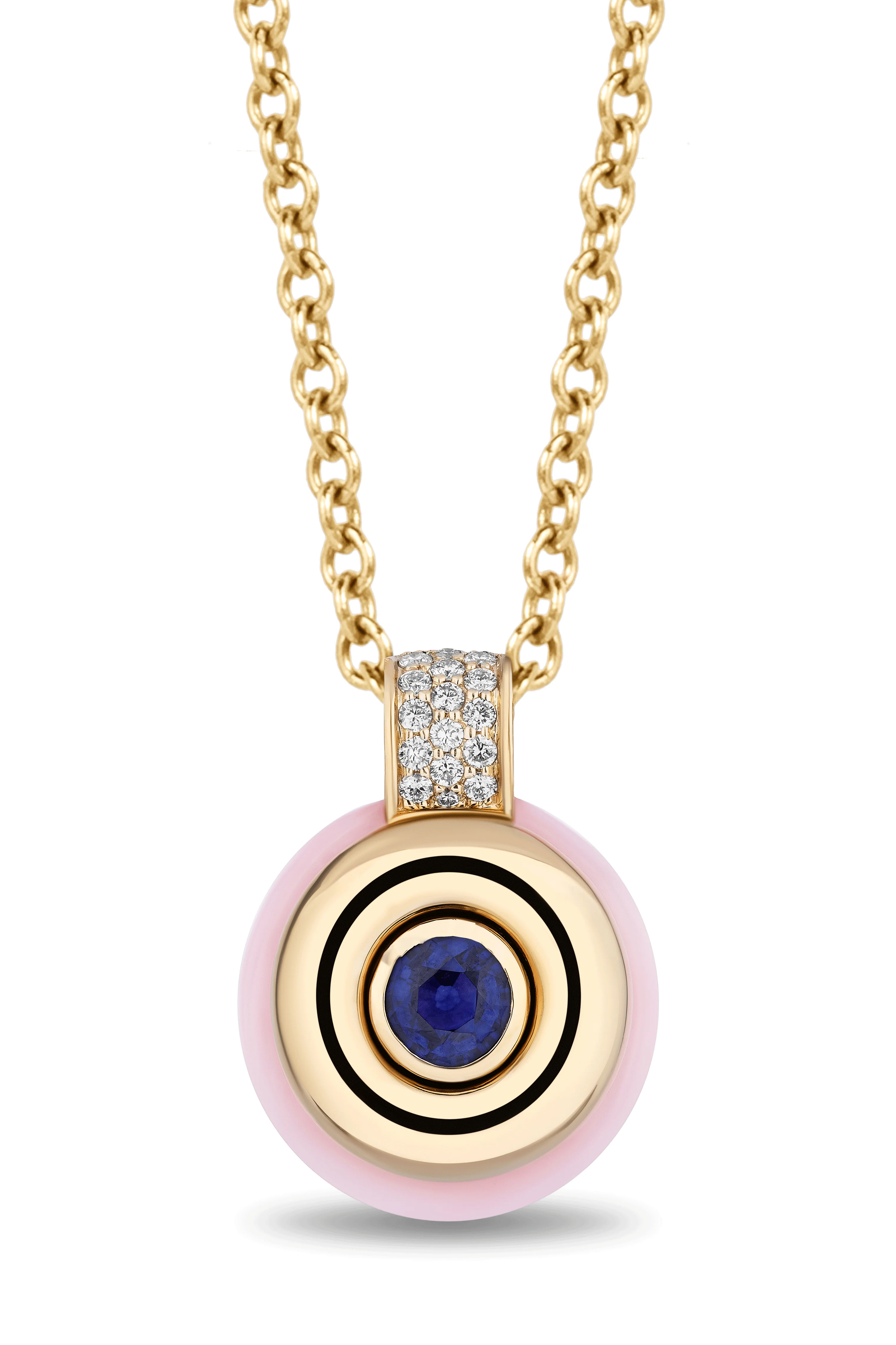 Blue Sapphire Mini Donut Pendant Necklace