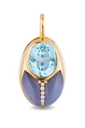 Blue Topaz Big Love Bug Pendant