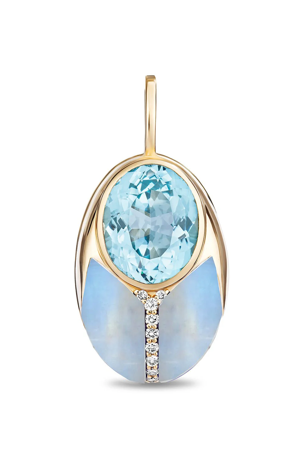 Blue Topaz Big Love Bug Pendant