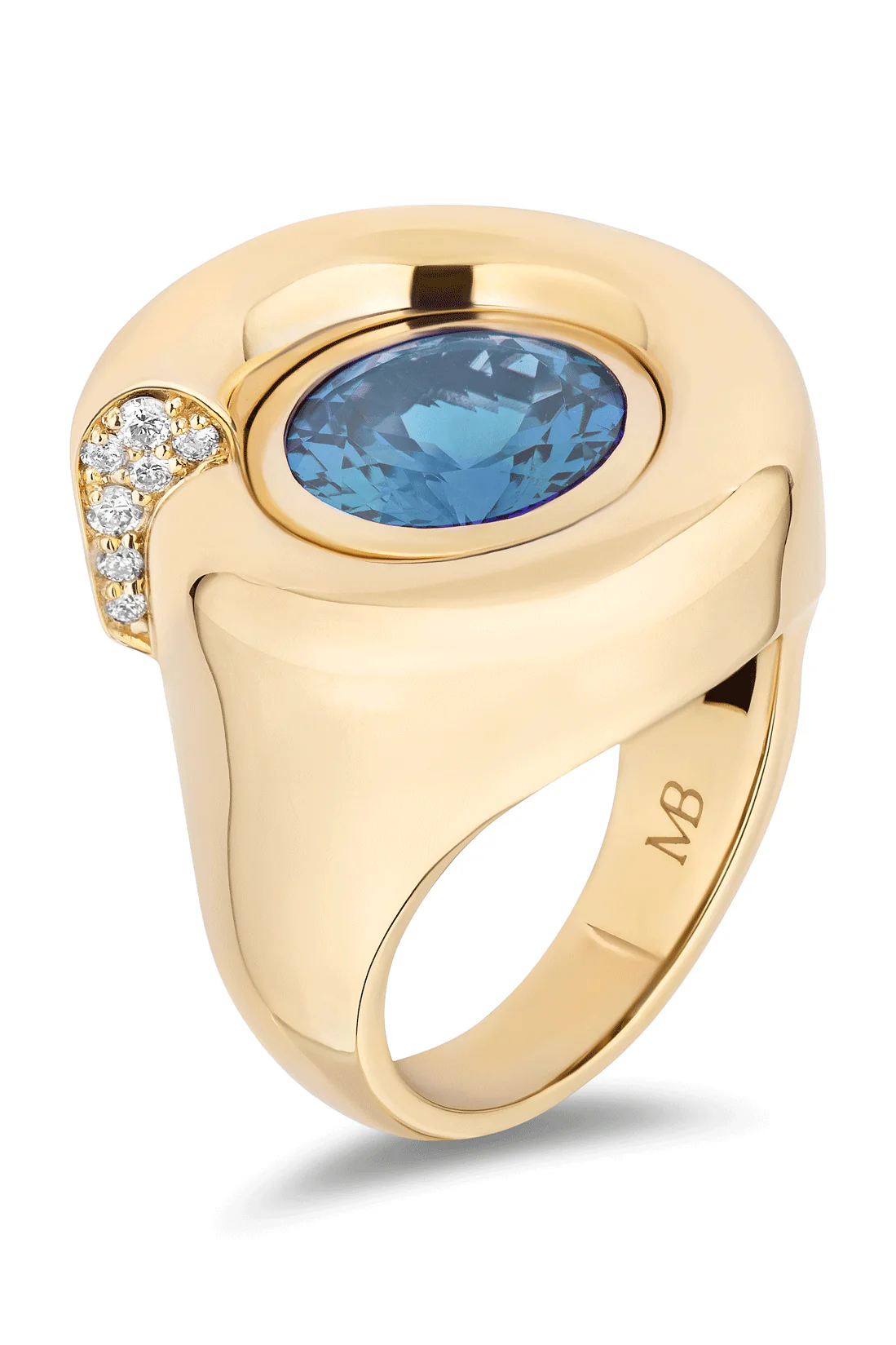 Blue Topaz Nautilus Ring