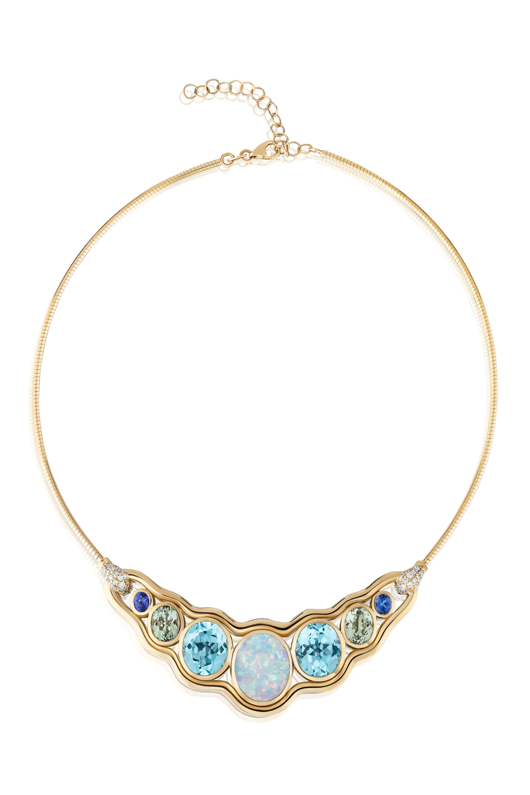 Blue Topaz Slingshot Collar Necklace