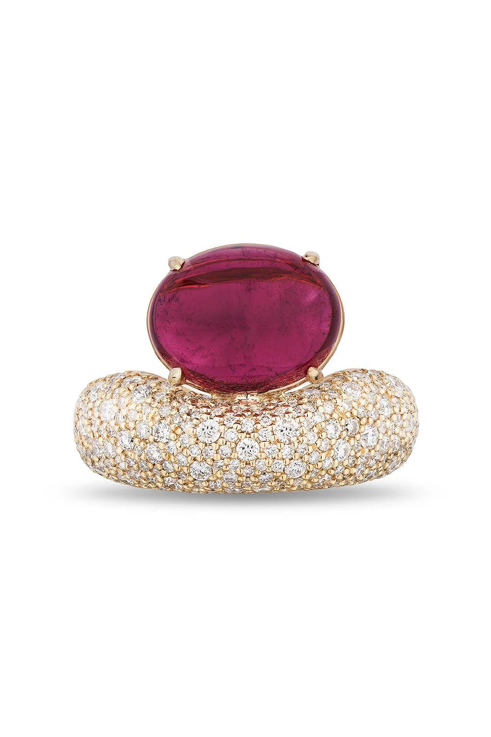 Diamond Rubellite Siren Floret Ring