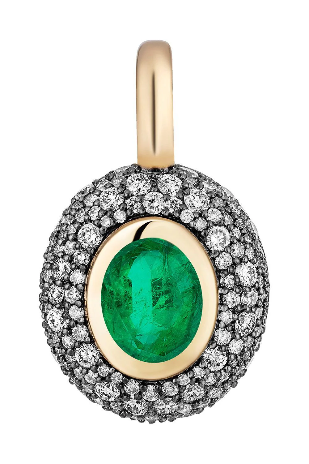 Emerald Diamond Medium Floret Oval Pendant