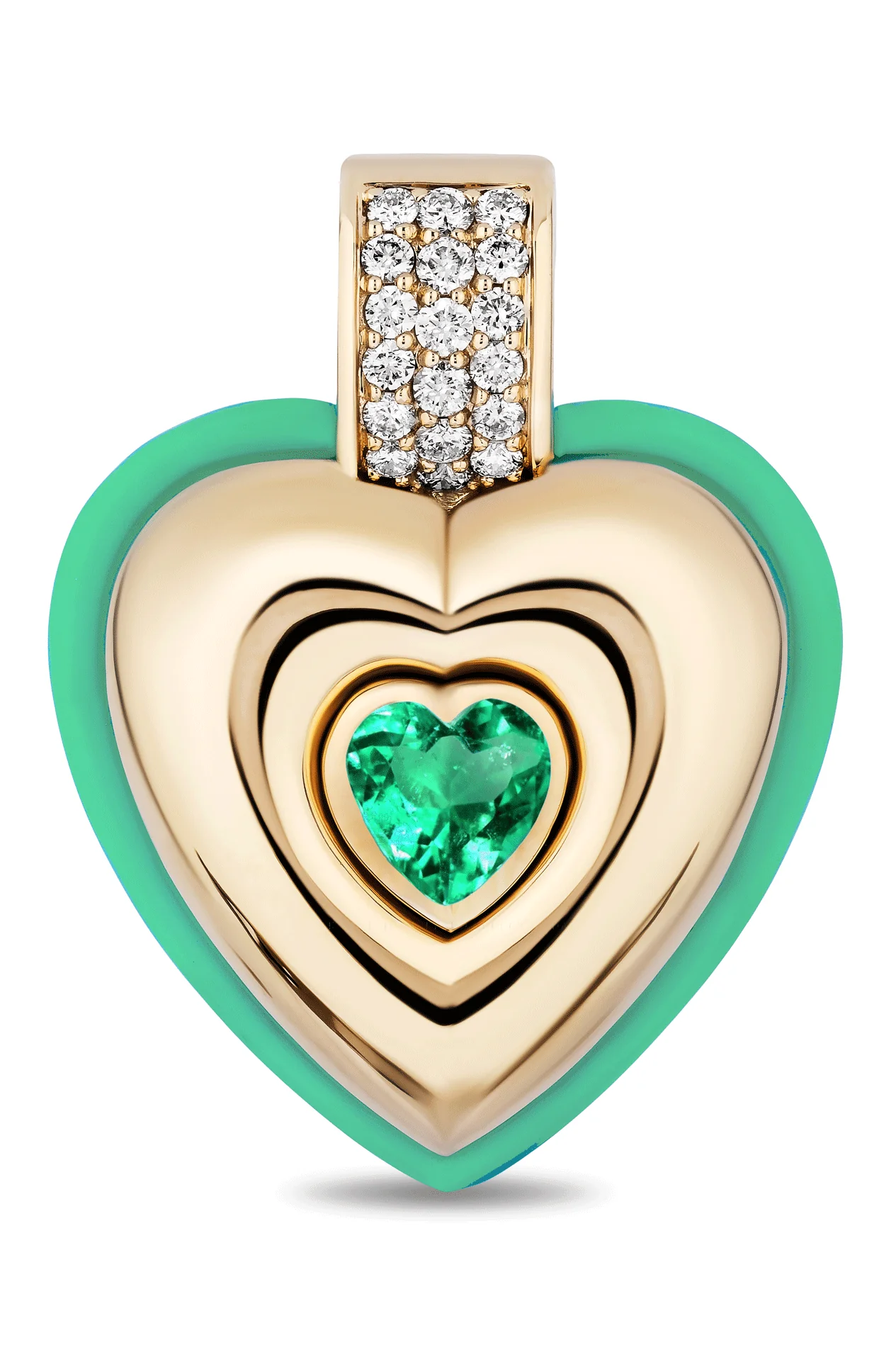 Emerald Linzer Heart Pendant
