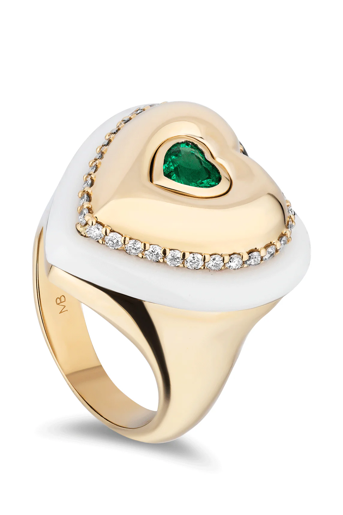 Emerald Linzer Heart Ring