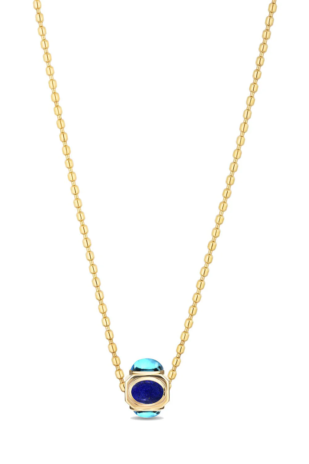 Lapis Golden Nugget Necklace