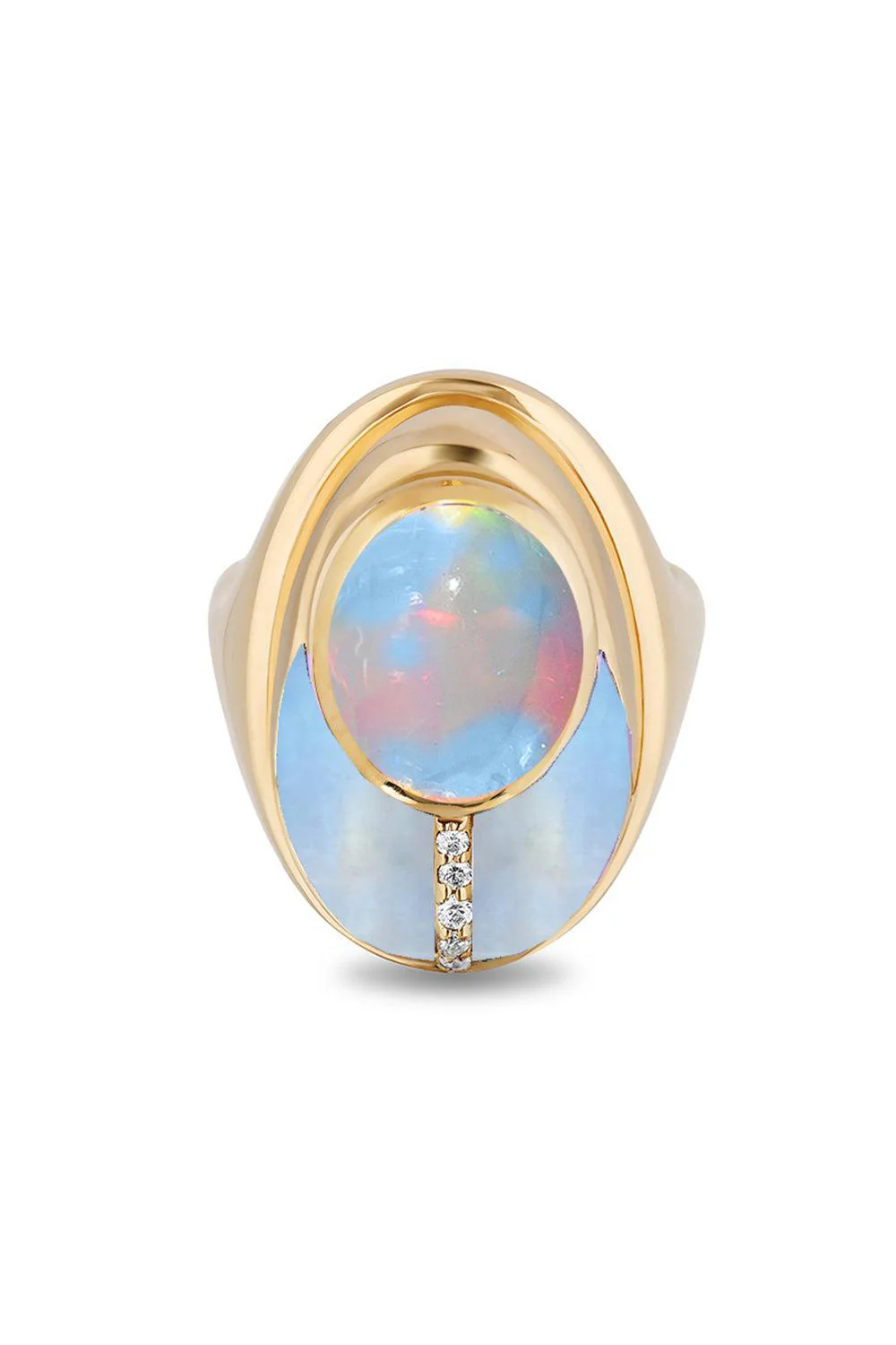 Moonstone Opal Love Bug Ring