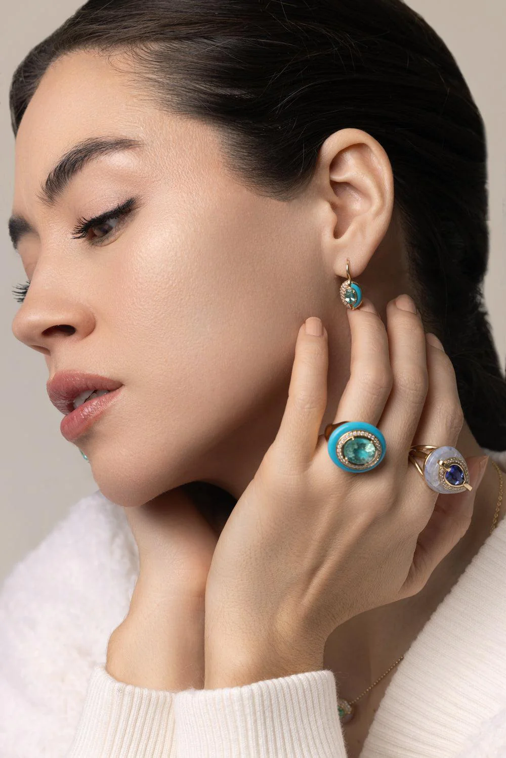 Paraiba Tourmaline Sugar And Spice Mini Drop Earrings - Image 2