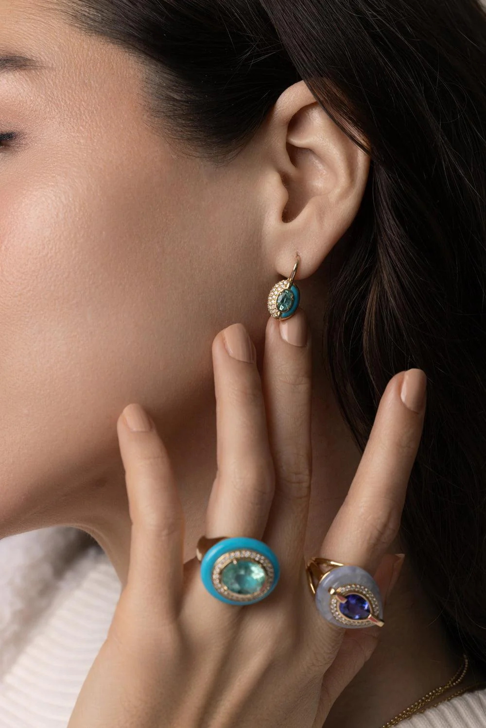 Paraiba Tourmaline Sugar And Spice Mini Drop Earrings - Image 3