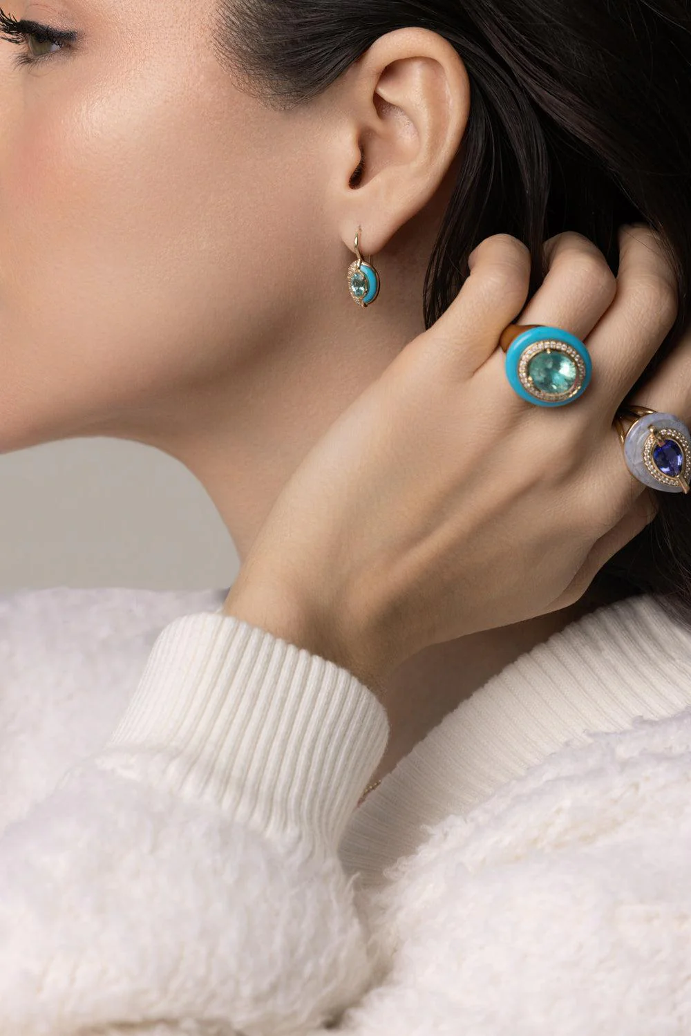 Paraiba Tourmaline Sugar And Spice Mini Drop Earrings - Image 4